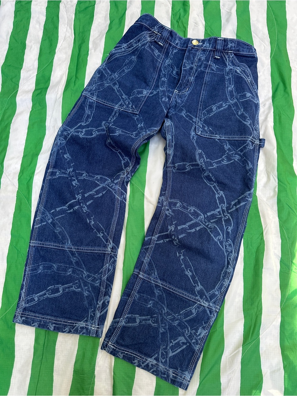 BIG BUD PRESS carpenter denim in chain print BRAND NEW